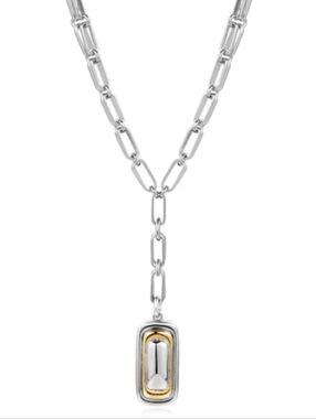 LUV AJ Dalia Two-Tone Pendant Necklace
